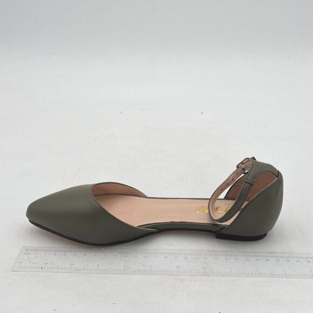 YDN Olive Ankle Strap D'Orsay Pointed Toe Ballet Flats Slip-on Walking Shoes - Picture 8 of 9